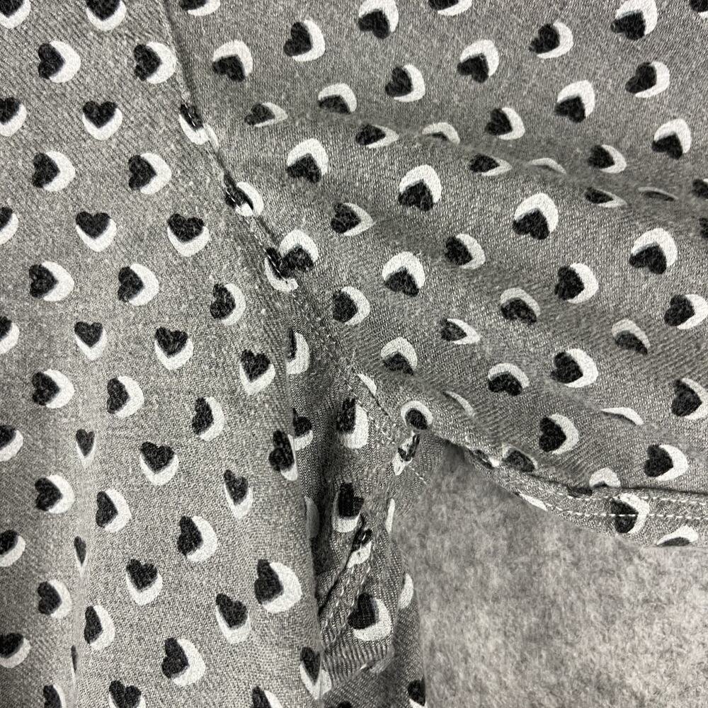 Grayson The Hero Top Womens 3 Medium Gray Heart Print Lyocell Button Up Soft - Picture 14 of 15